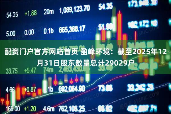 配资门户官方网站首页 盈峰环境：截至2025年12月31日股东数量总计29029户