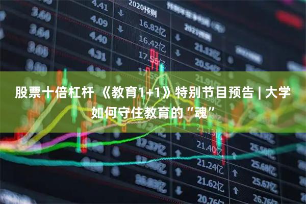 股票十倍杠杆 《教育1+1》特别节目预告 | 大学如何守住教育的“魂”